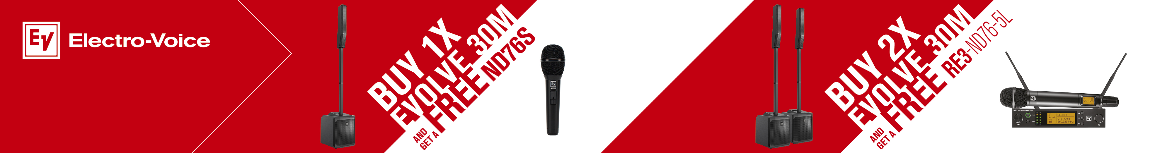Electro-Voice EVOLVE 30M mic back promotion